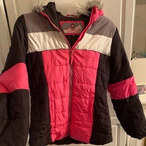 Pink and Black Quilted Jacket